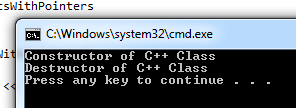 Output of C++ Class Object With Pointer Program